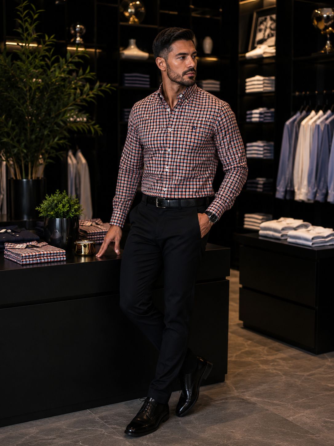 CAMISA SOCIAL XADREZ MANGA LONGA RALPH LAUREN