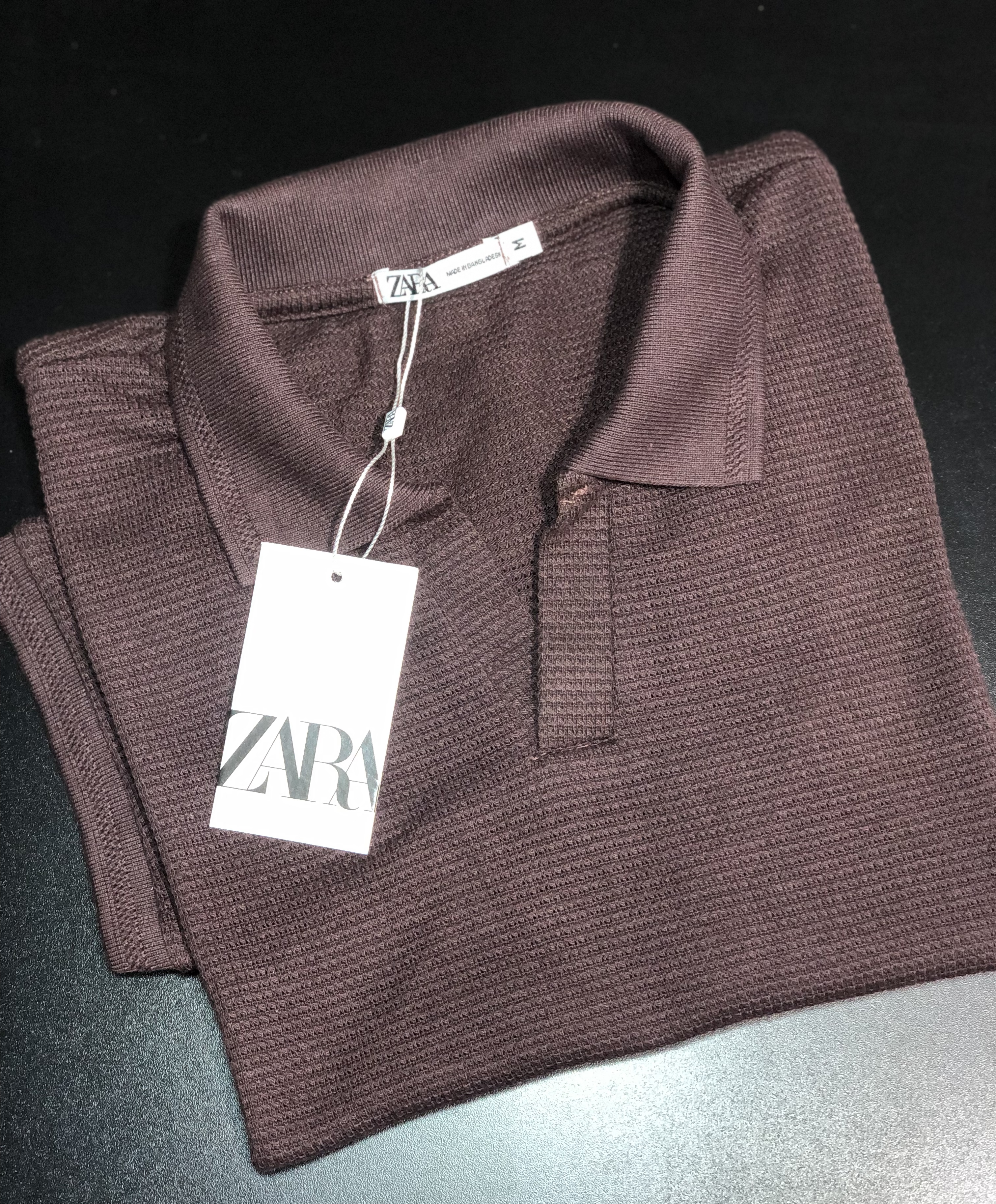 CAMISA POLO GOLA V TEXTURIZADA ZARA