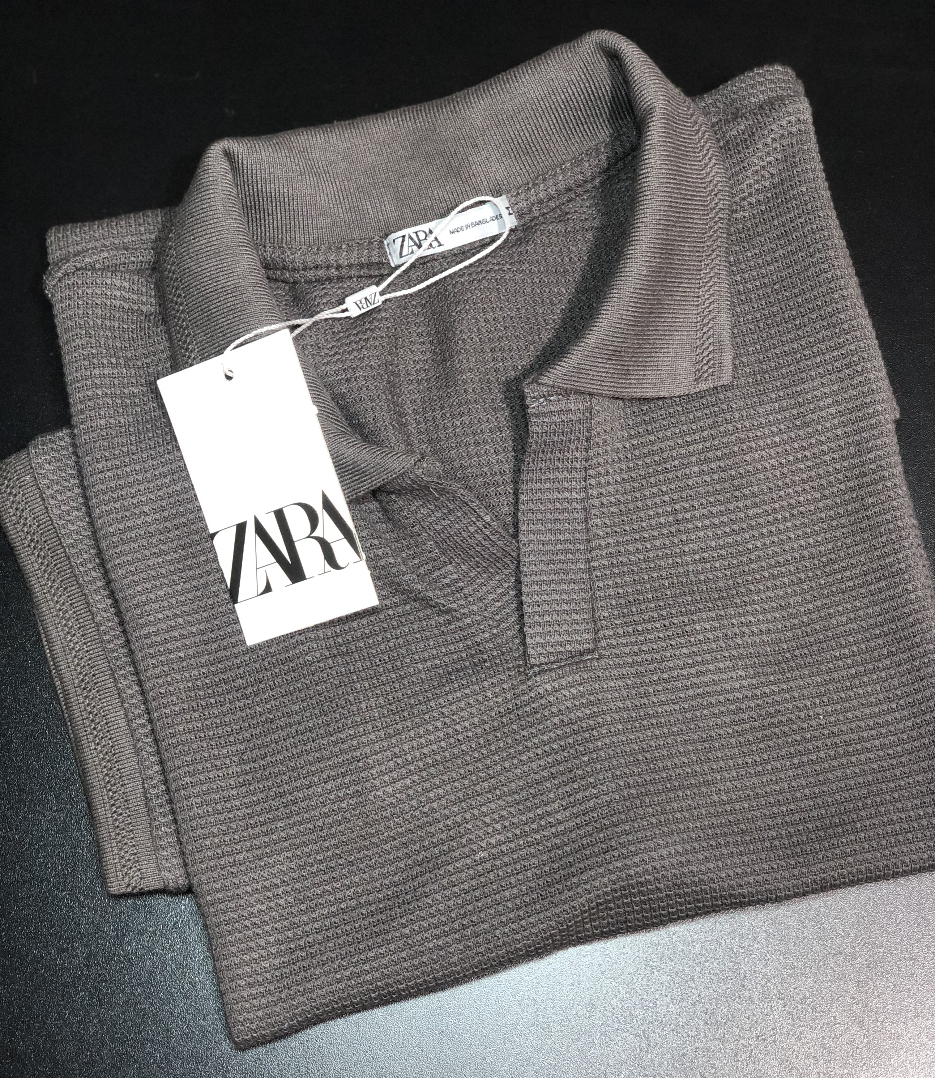 CAMISA POLO GOLA V TEXTURIZADA ZARA