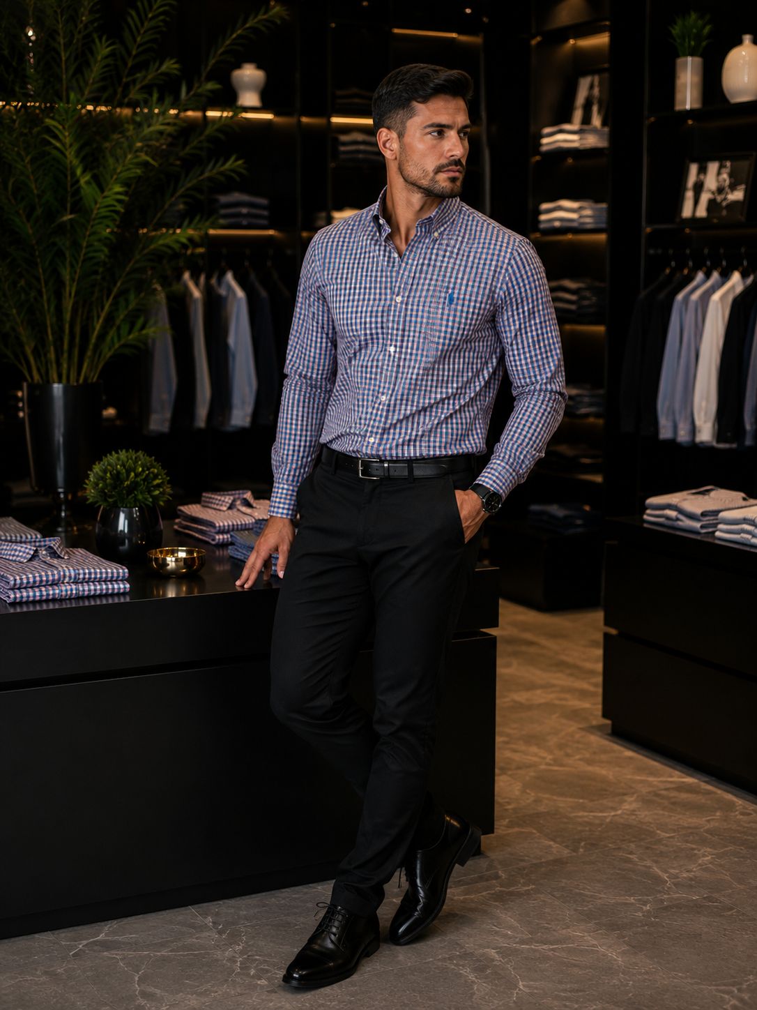 CAMISA SOCIAL XADREZ MANGA LONGA RALPH LAUREN